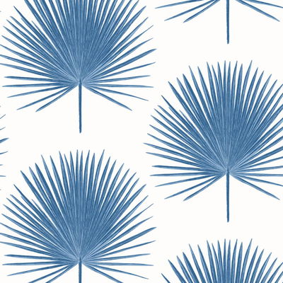 Etten Studios Palm Fronds Coastal Blue Wallpaper